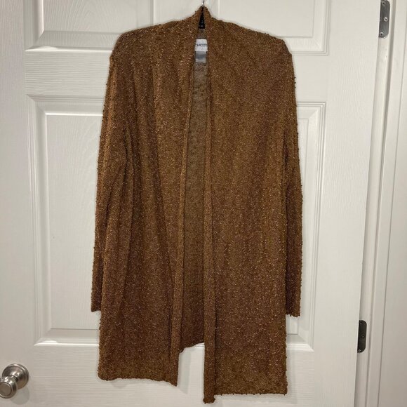 Chico's Open Front Cardigan Women's Size 0 (US Small) Golden Brown Open Knit - Picture 10 of 11